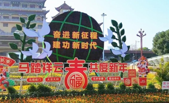 花团锦簇迎“双节” 常德街头年味浓